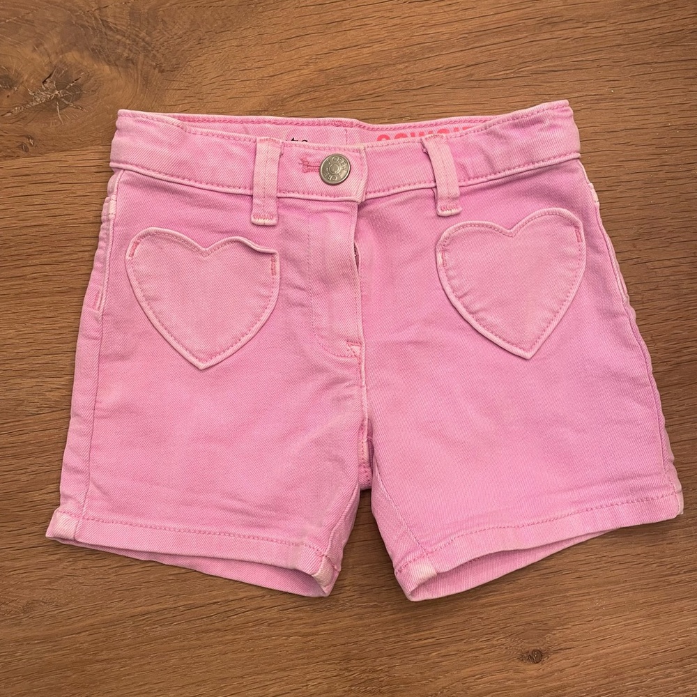 Crewcuts girls pink denim heart shorts